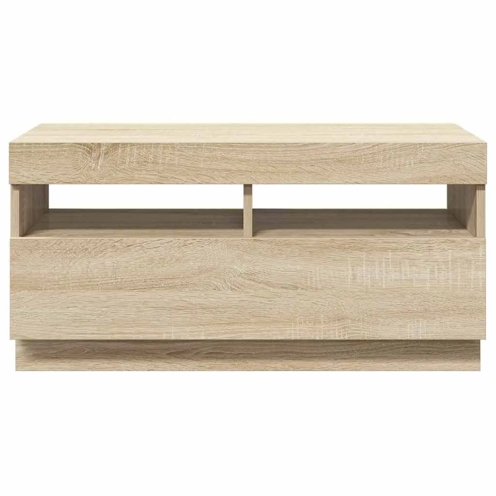 Brown Media Cabinet with LED Lights