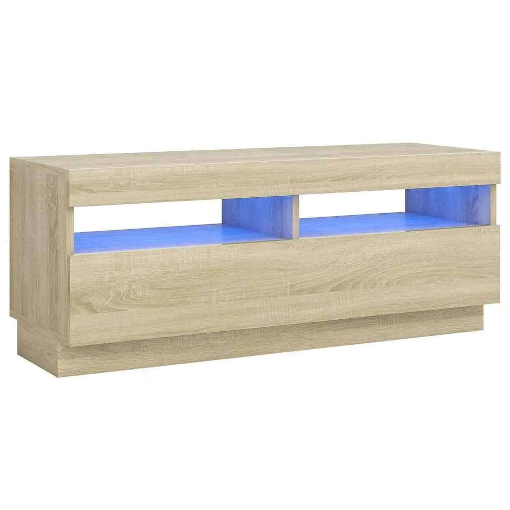 Brown TV Cabinet with RGB LED Lights