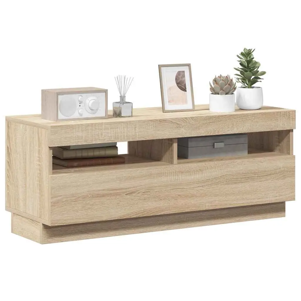 Brown TV Cabinet with RGB LED Lights