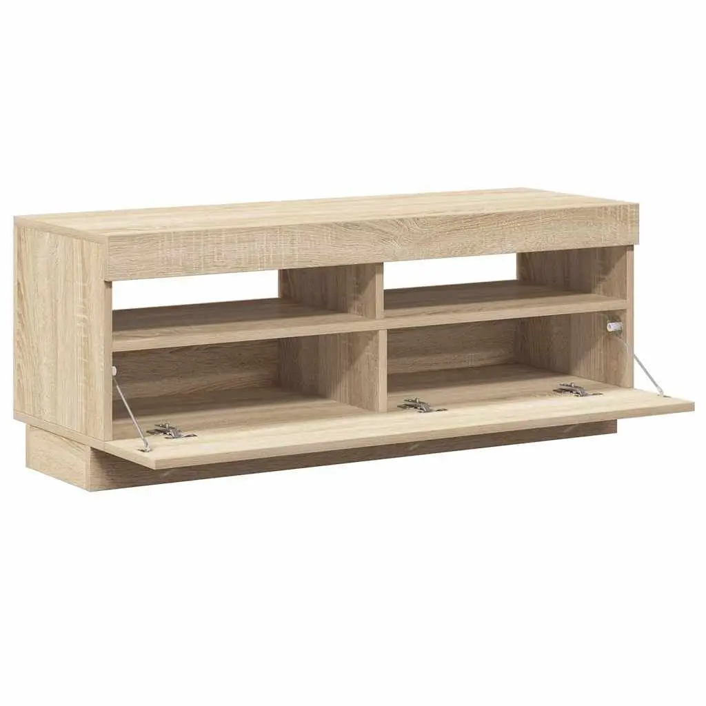 Brown TV Cabinet with RGB LED Lights