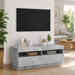 Compact Grey TV Cabinet with RGB LED Lighting