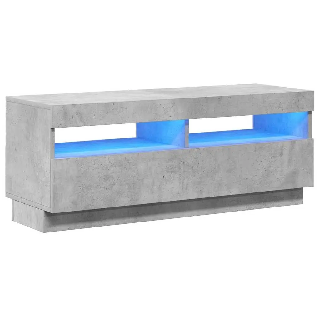 TV Cabinet Grey RGB LED Lights Media Storage Unit