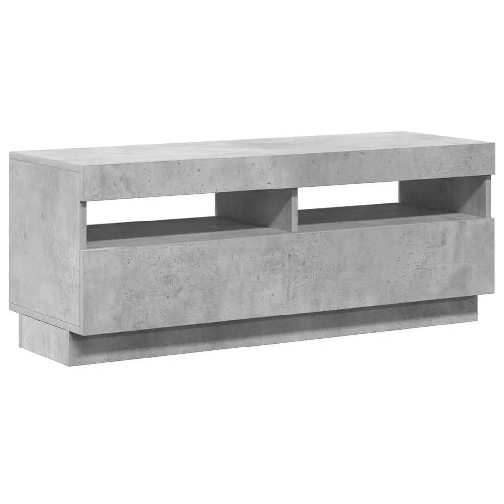TV Cabinet Grey RGB LED Lights Media Storage Unit