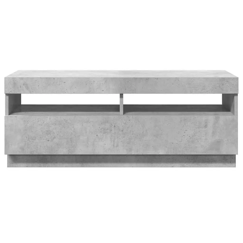 TV Cabinet Grey RGB LED Lights Media Storage Unit