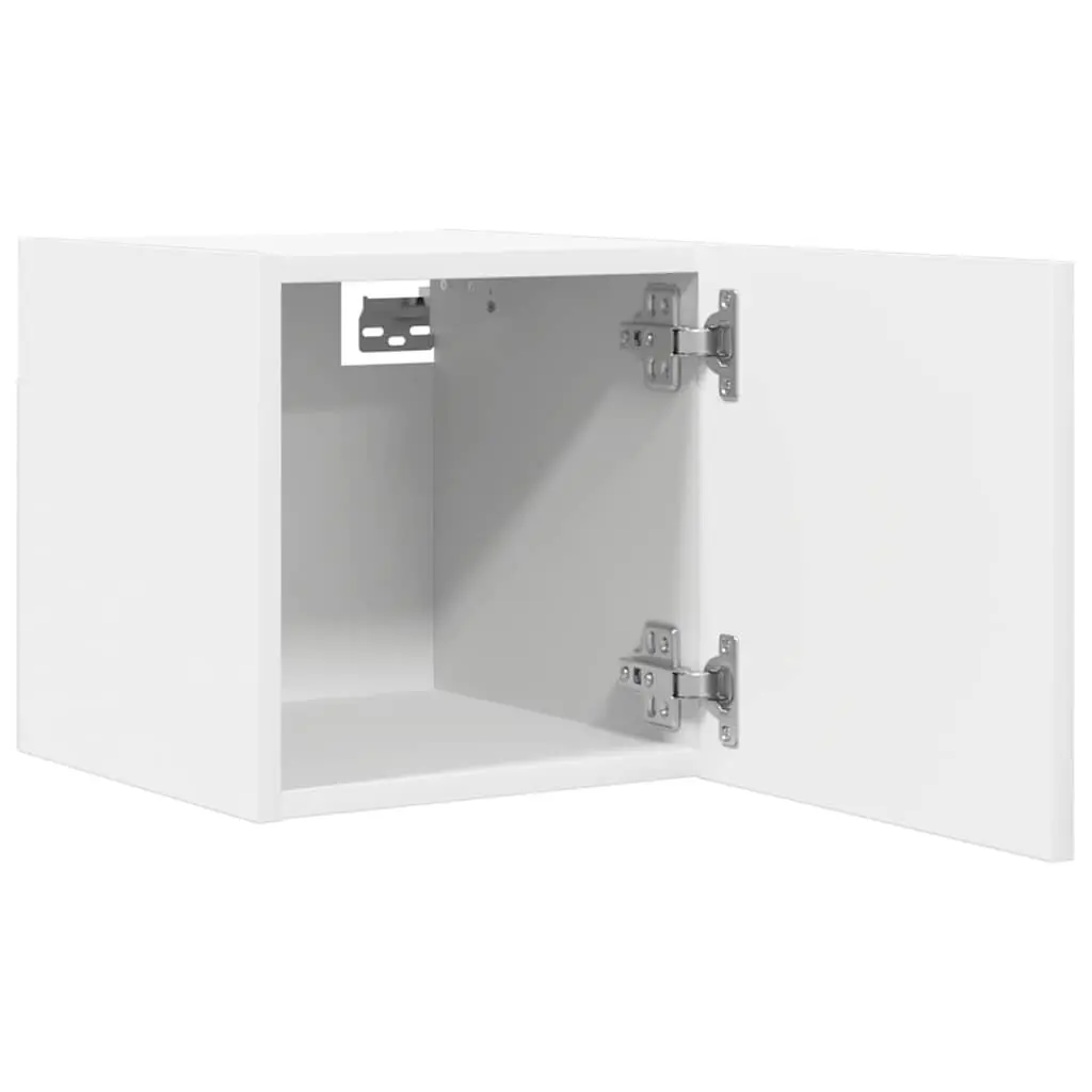 Wall Mounted TV Cabinet Set 4 Pieces Storage Compartment Home Entertainment Unit