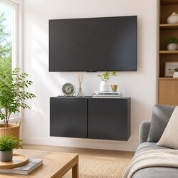 Compact Grey Wall-Mounted TV Cabinet for Modern Homes