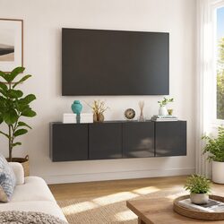 Wall-Mounted TV Cabinet Set