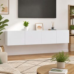 Wall-Mounted White TV Cabinets - Space-Saving Storage