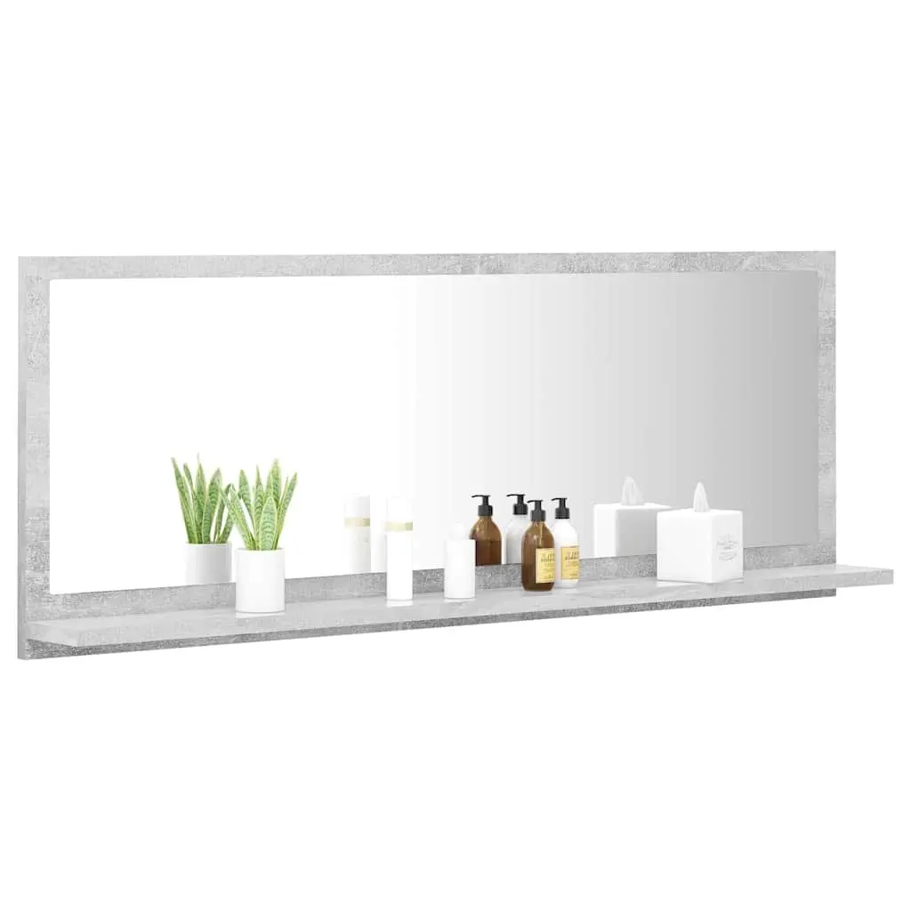 Grey Bathroom Mirror with Storage