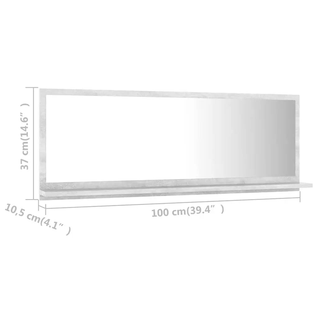 Grey Bathroom Mirror with Storage