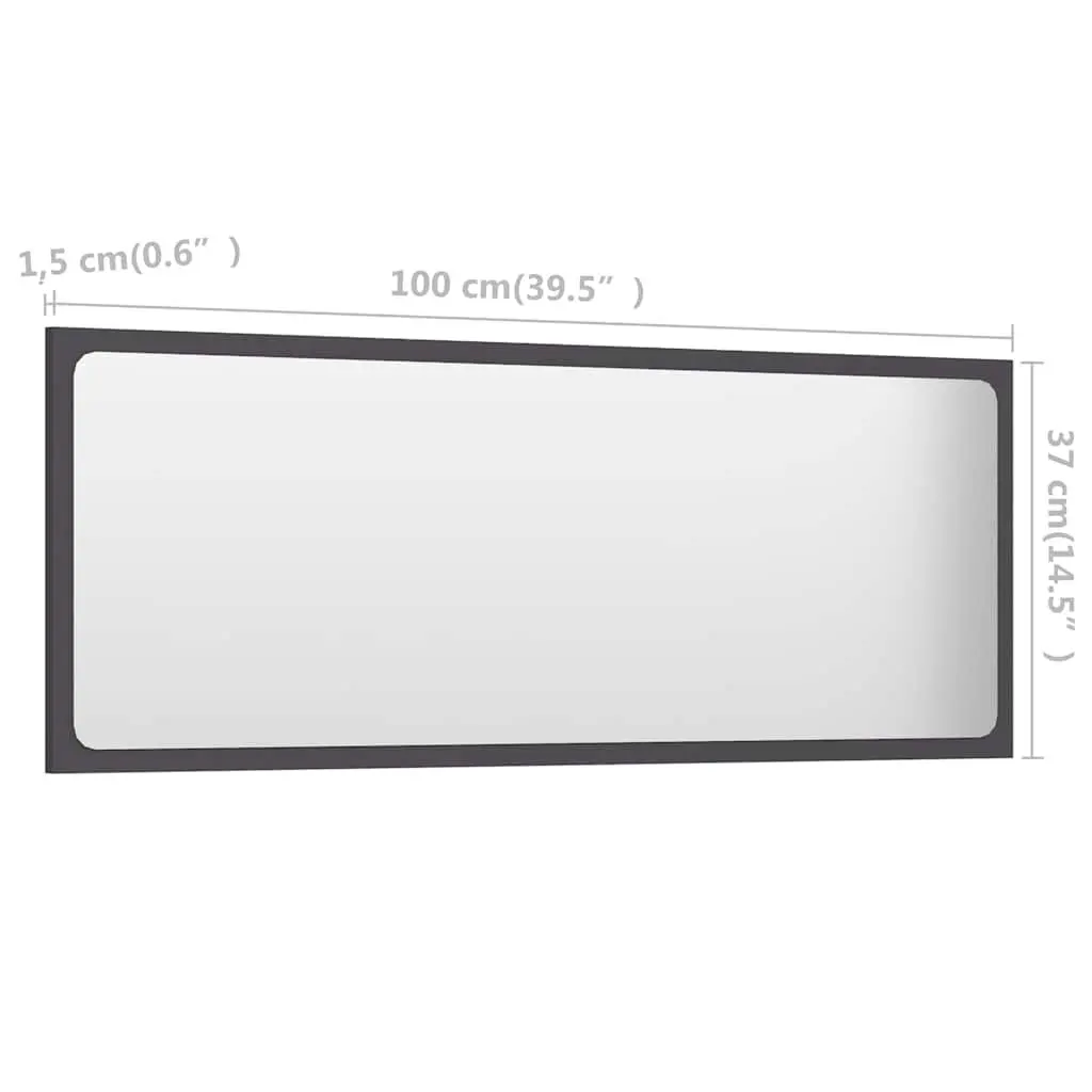 Wall Mounted Grey Bathroom Mirror