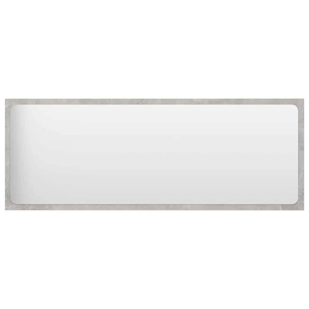 Bathroom Mirror Grey Wall Mount Storage Contemporary Engineered Wood