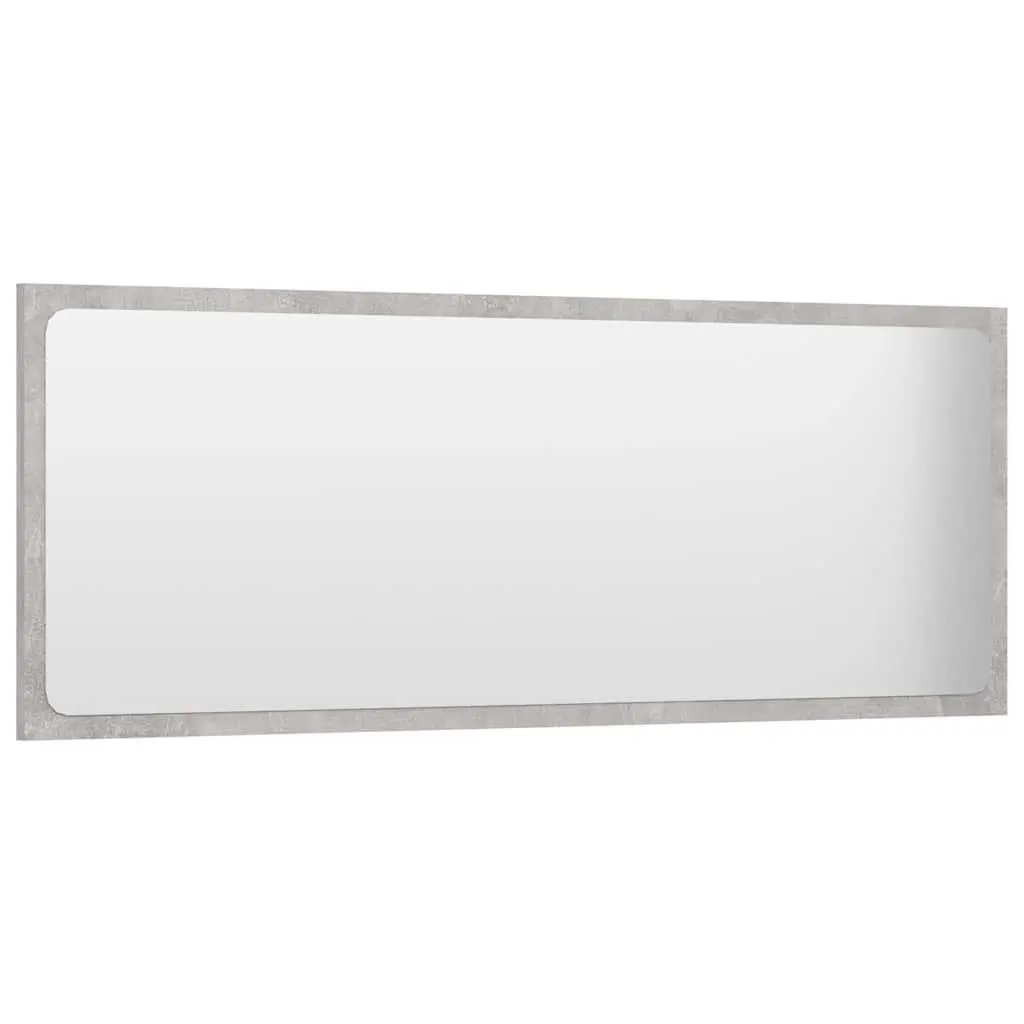 Bathroom Mirror Grey Wall Mount Storage Contemporary Engineered Wood