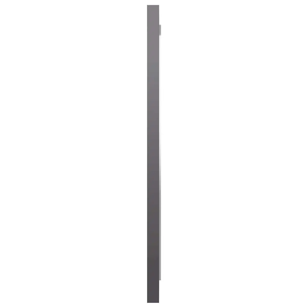 Bathroom Furniture Set Grey 2 Piece High Gloss Cabinet Mirror Engineered Wood
