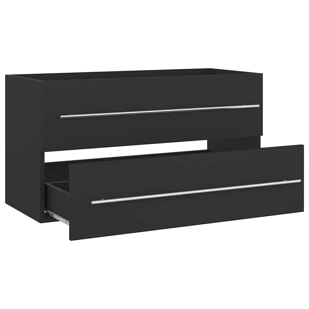 Bathroom Furniture Set Grey 2 Piece Cabinet Mirror Storage Engineered Wood