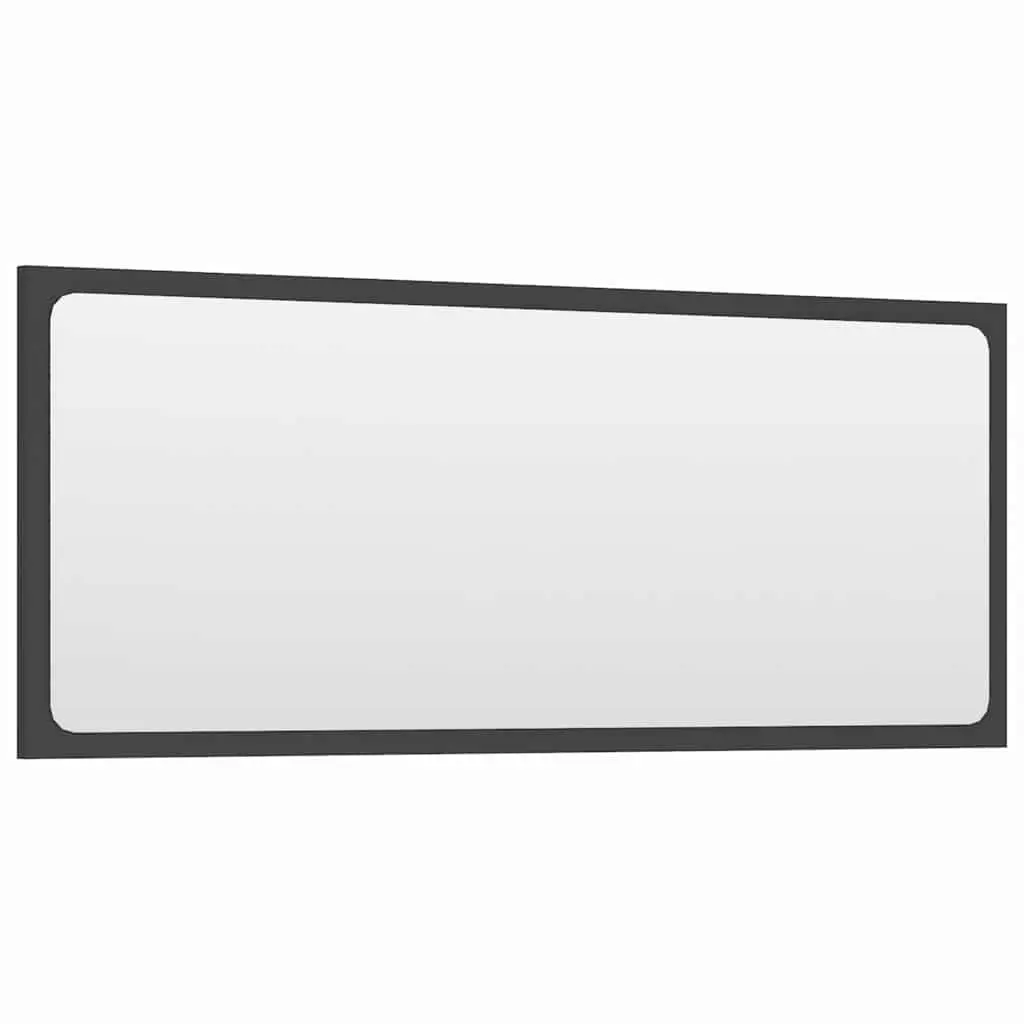 Bathroom Furniture Set Grey 2 Piece Cabinet Mirror Storage Engineered Wood