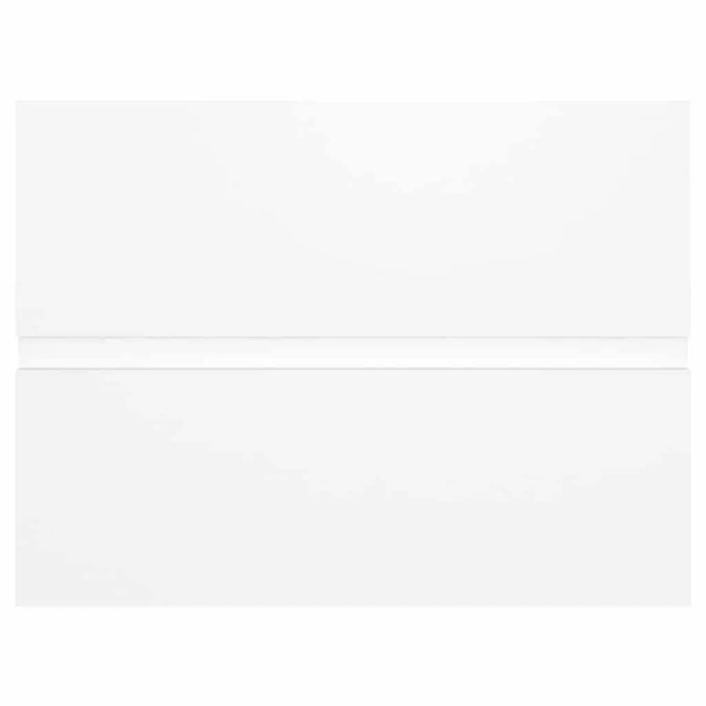 Bathroom Furniture Set White 2 Piece Cabinet Mirror Engineered Wood Storage