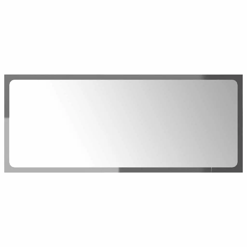 Bathroom Furniture Set Grey High Gloss Engineered Wood Cabinet with Mirror