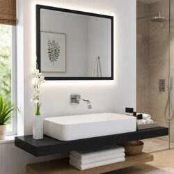 Your Perfect Black LED Bathroom Mirror 60x8.5x37 cm