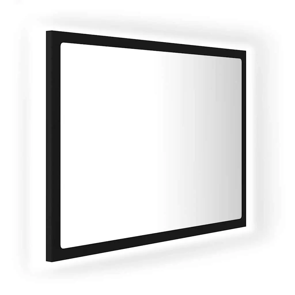 Black LED Bathroom Mirror 60x8.5x37 cm