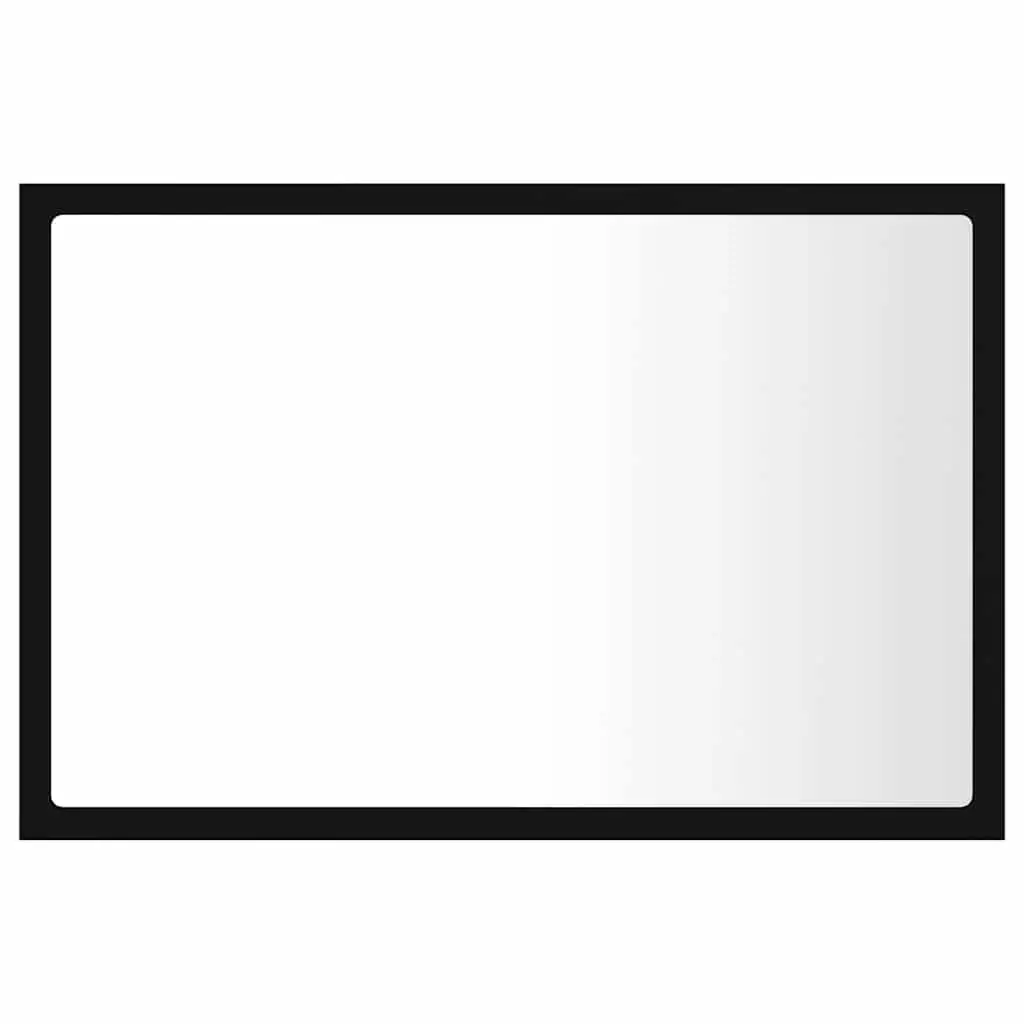 Black LED Bathroom Mirror 60x8.5x37 cm