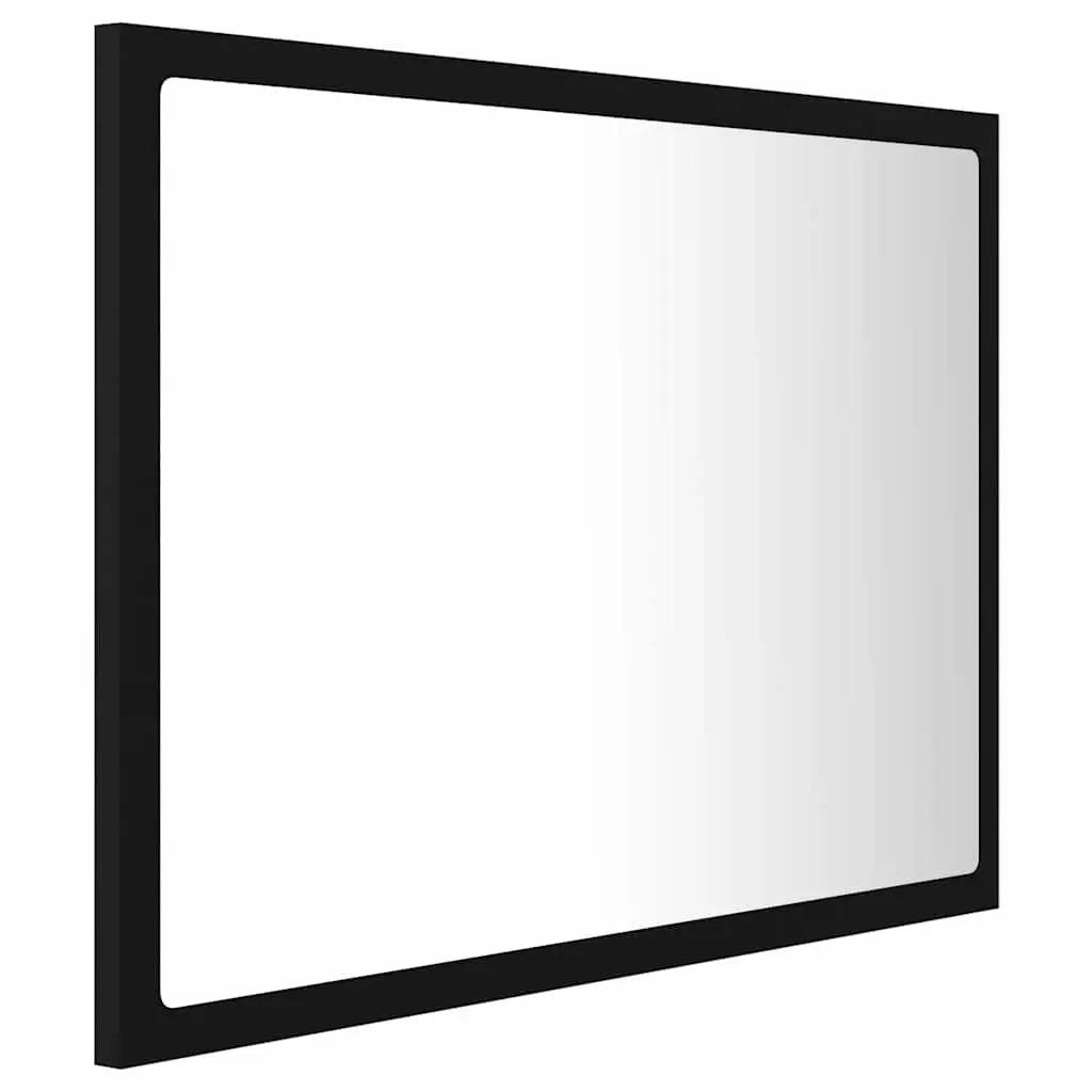 Black LED Bathroom Mirror 60x8.5x37 cm