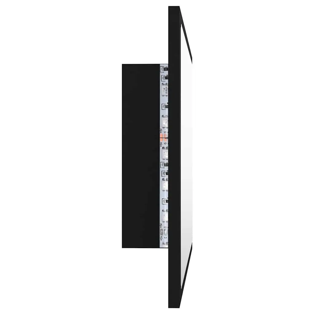Black LED Bathroom Mirror 60x8.5x37 cm