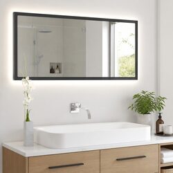 LED Bathroom Mirror Grey 100x8.5x37 cm for Modern Spaces