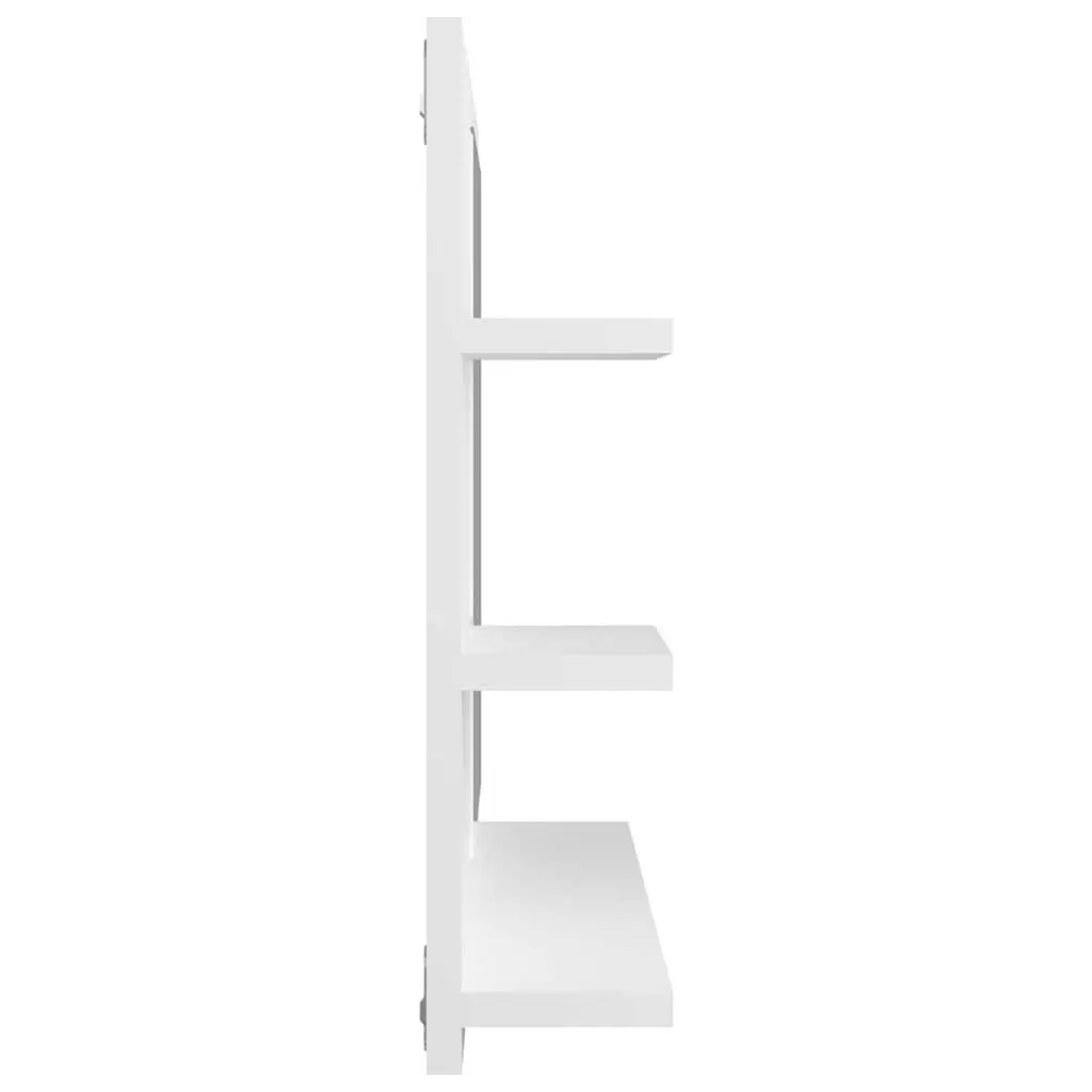 Bathroom Vanity Mirror White 60x10.5x45 cm Wall Mount with 3 Storage Shelves