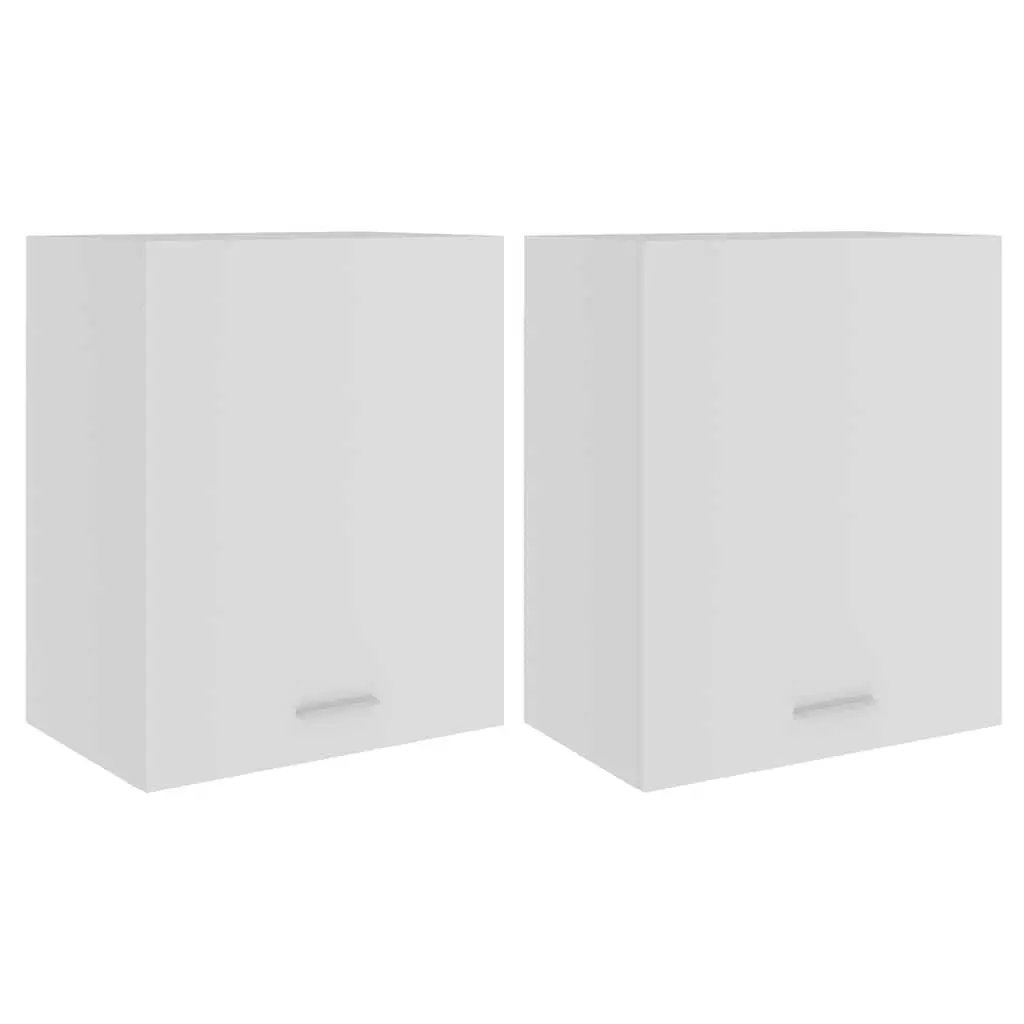 Hanging Cabinets White 2 Pieces Wall Mount Organizer Shelves with Hinged Doors for Optimized Kitchen Storage