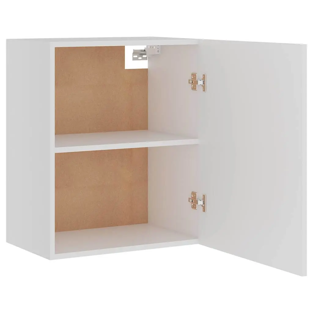 Hanging Cabinets White 2 Pieces Wall Mount Organizer Shelves with Hinged Doors for Optimized Kitchen Storage