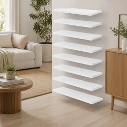 White Floating Shelf Boards – 8 Pack for Your Home