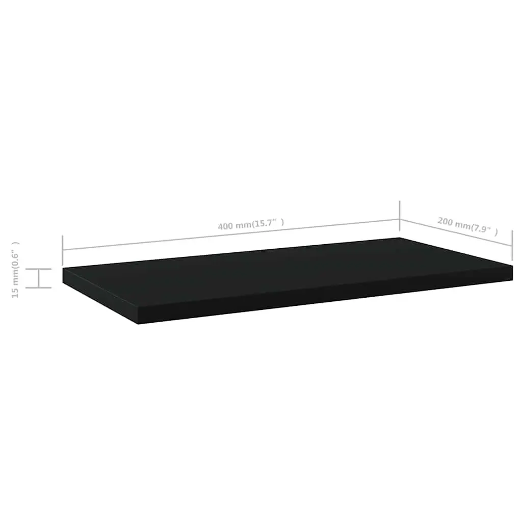 Floating Shelf Boards Black 40 x 20 cm Set of 4 Storage Shelving Panel for Home Office