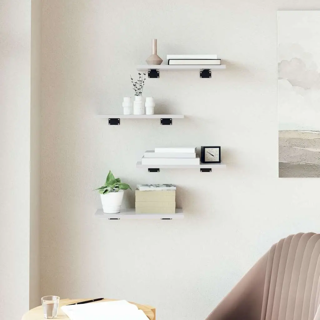 Bookshelf Boards White 40x20x1.5 cm Engineered Wood Wall Shelves Storage