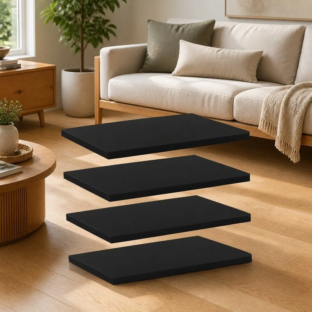 4 Black Bookshelf Boards
