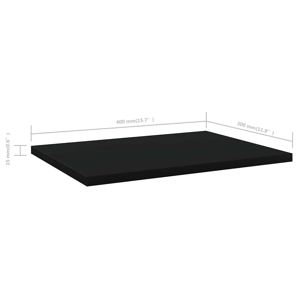 Bookshelf Boards Black 40x30x1.5 cm Engineered Wood Storage 4 Piece