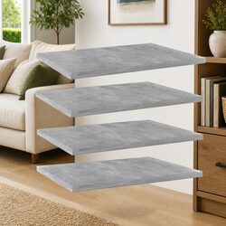 Compact Grey Bookshelf Boards - 4 pcs of Engineered Wood