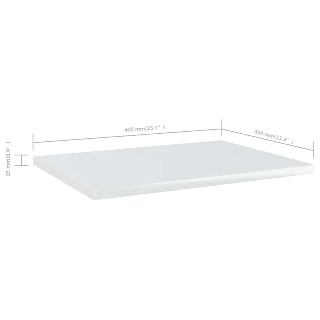 Bookshelf Boards High Gloss White 40x30x1.5 cm Engineered Wood Shelves 4 Pieces