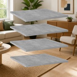 Concise Grey Floating Shelves Storage Solution Set