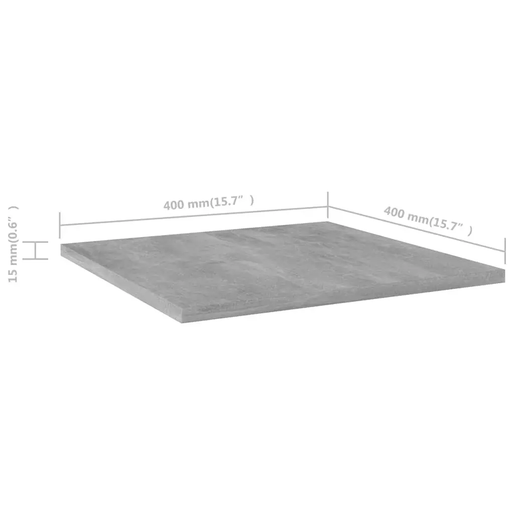 Bookshelf Boards Grey Floating Shelves Storage Solution Engineered Wood Set of 4