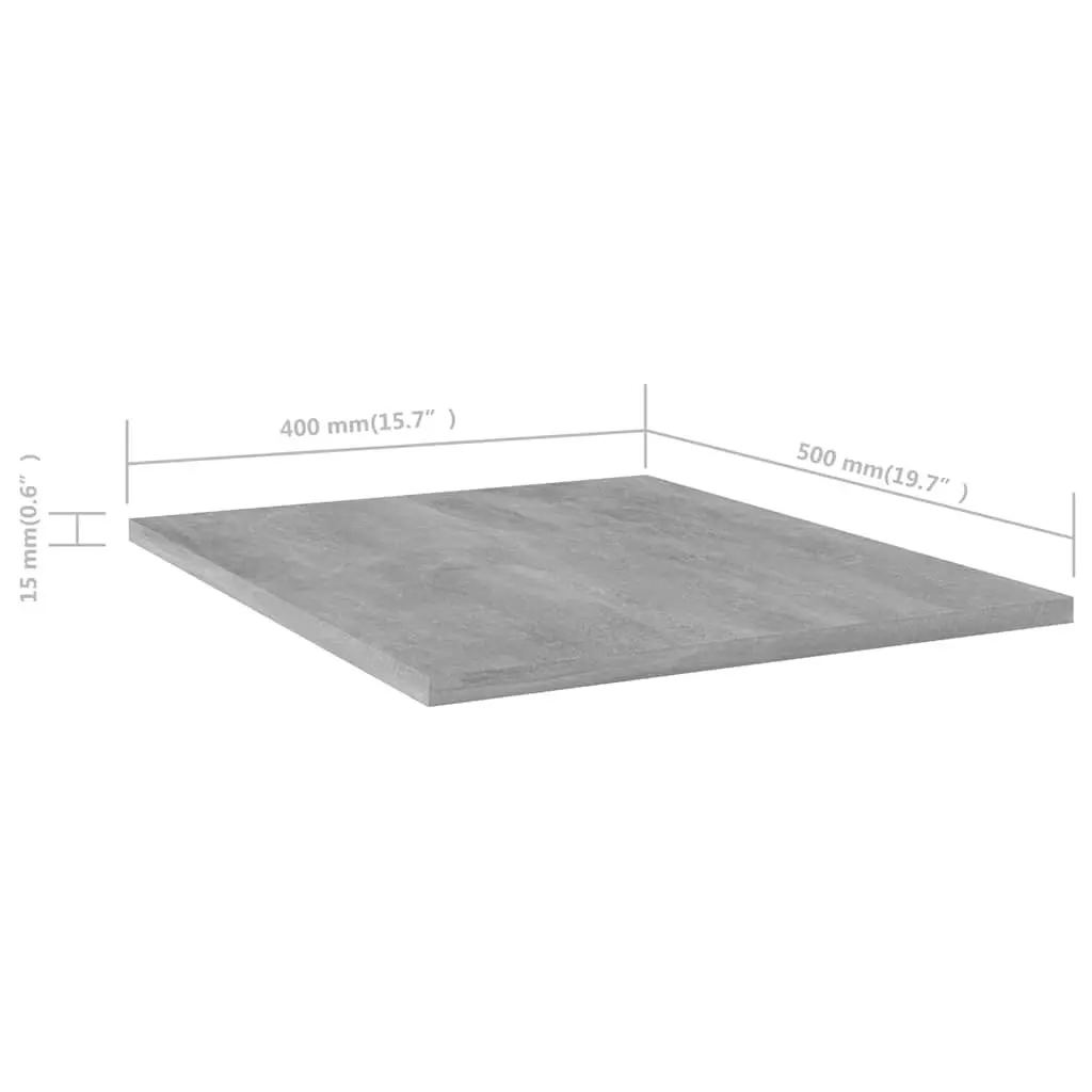 Floating Shelf Boards Grey 40 x 50 cm Engineered Wood Wall Mount Storage Shelving 4 Piece
