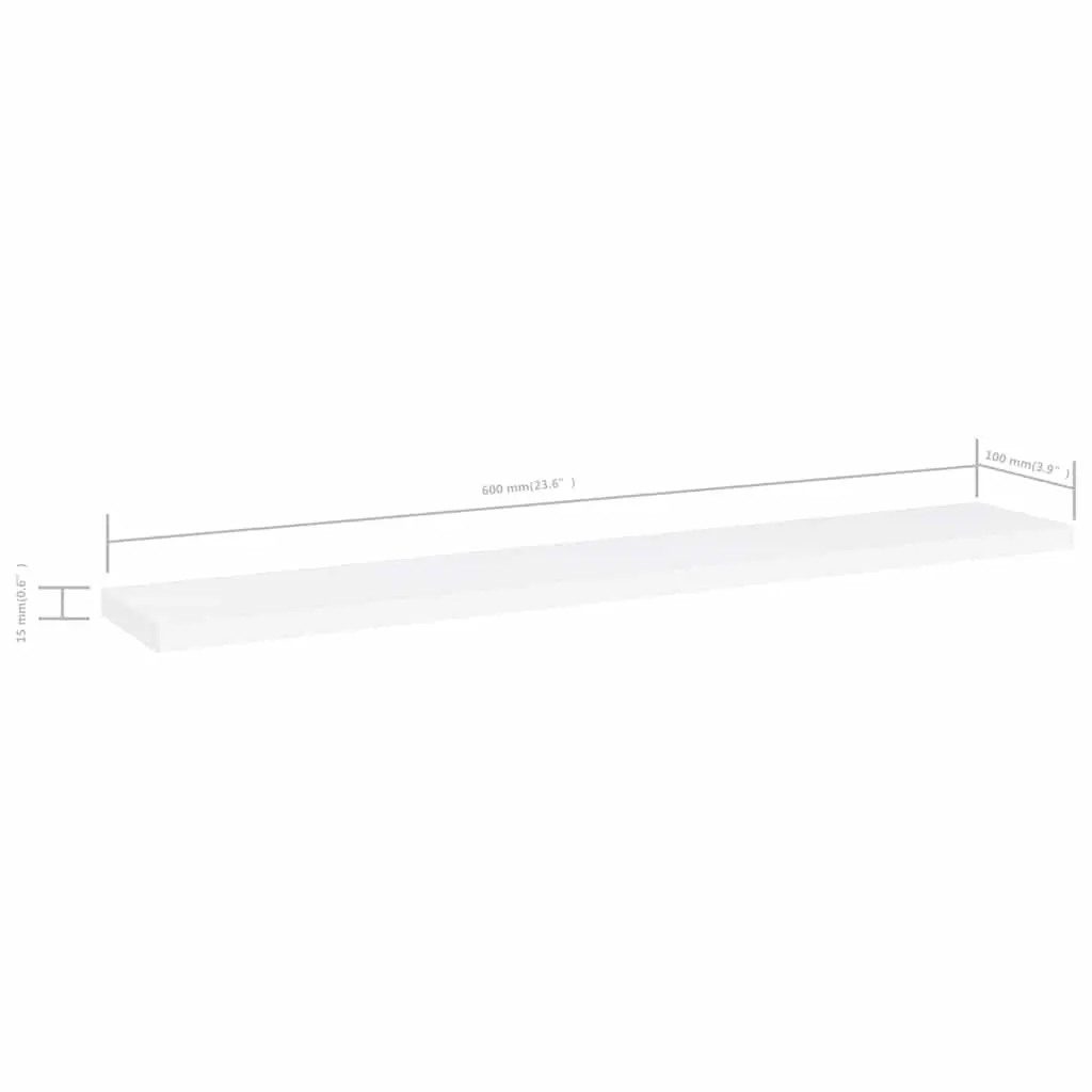 Bookshelf Boards White 60x10x1.5 cm Storage Shelves Engineered Wood Panels 4 Piece