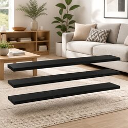 Practical 4-Piece Black Bookshelf Boards for Your Needs