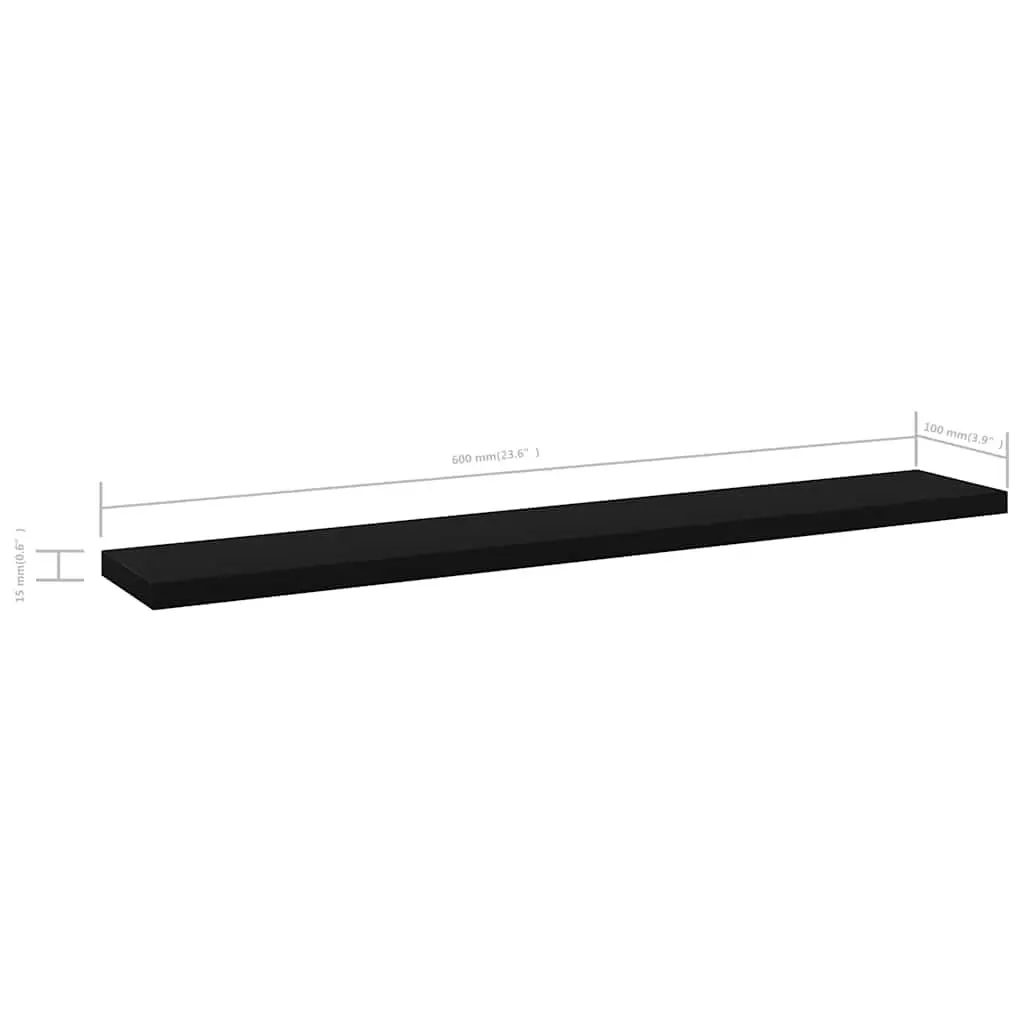 Bookshelf Boards Black 60x10x1.5 cm Engineered Wood Shelving Panels