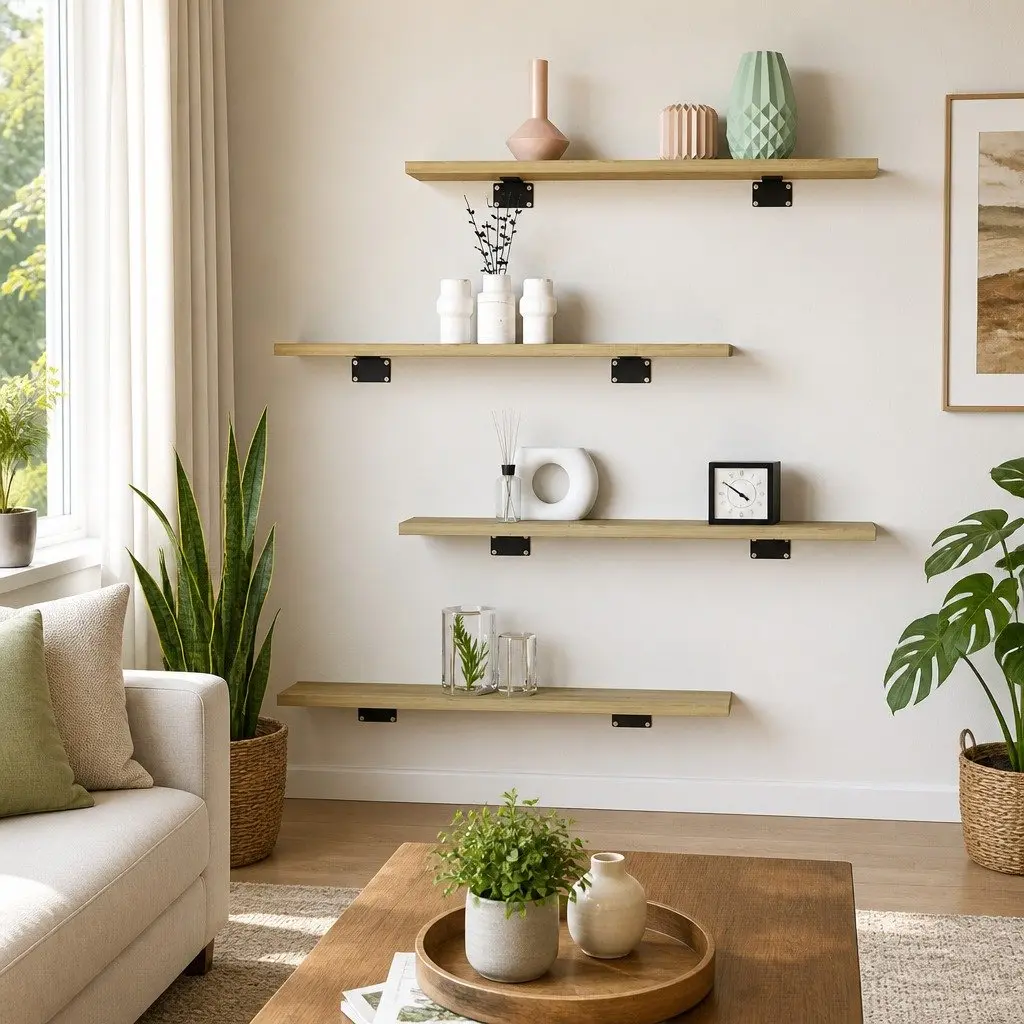 8 pcs Brown Engineered Wood Shelves