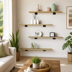 Compact 8 pcs Brown Engineered Wood Shelves