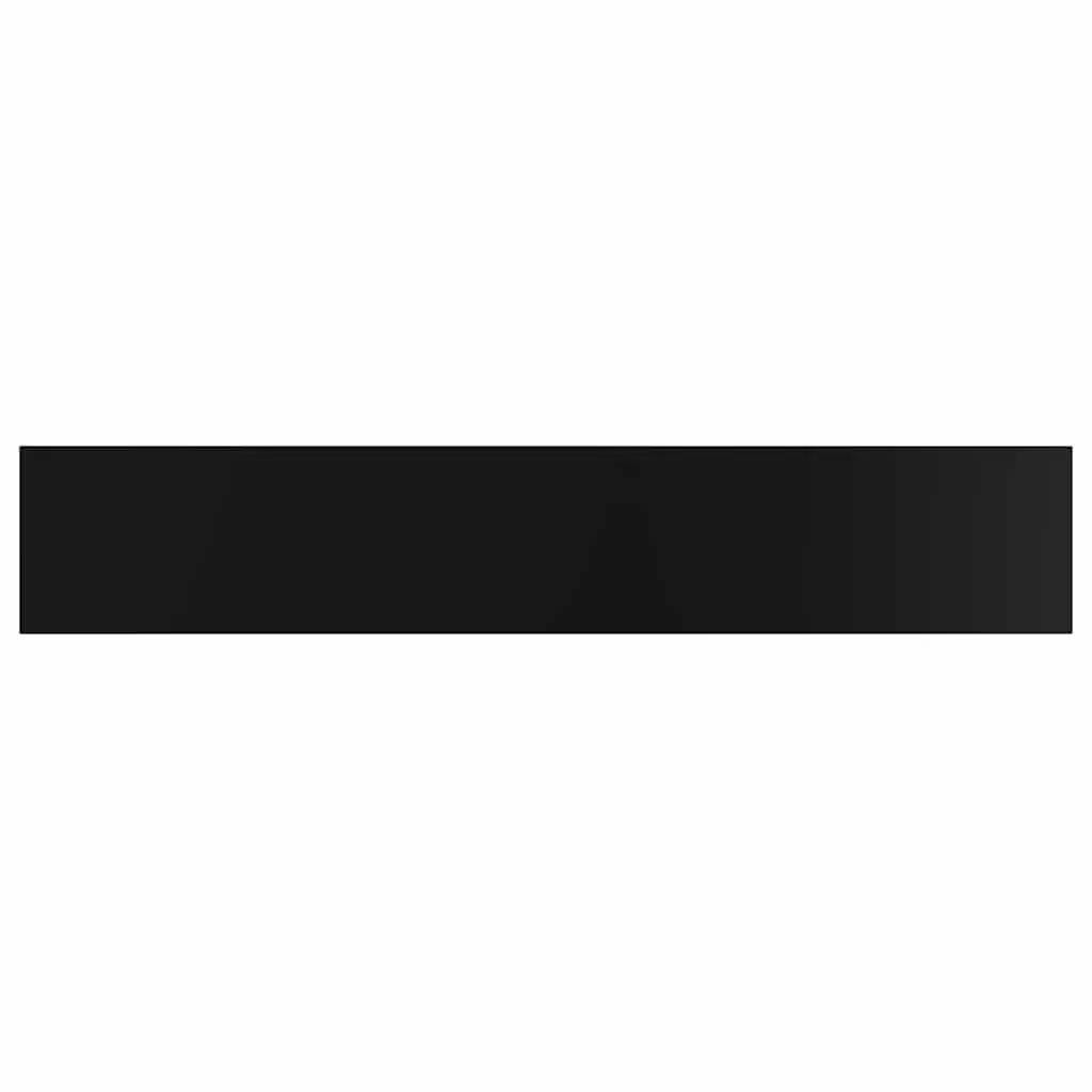 Bookshelf Boards High Gloss Black Engineered Wood 60x10x1.5cm Compact Storage 4 Piece Set