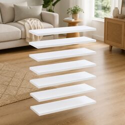 Compact White Bookshelf Boards Set of 8 Pieces