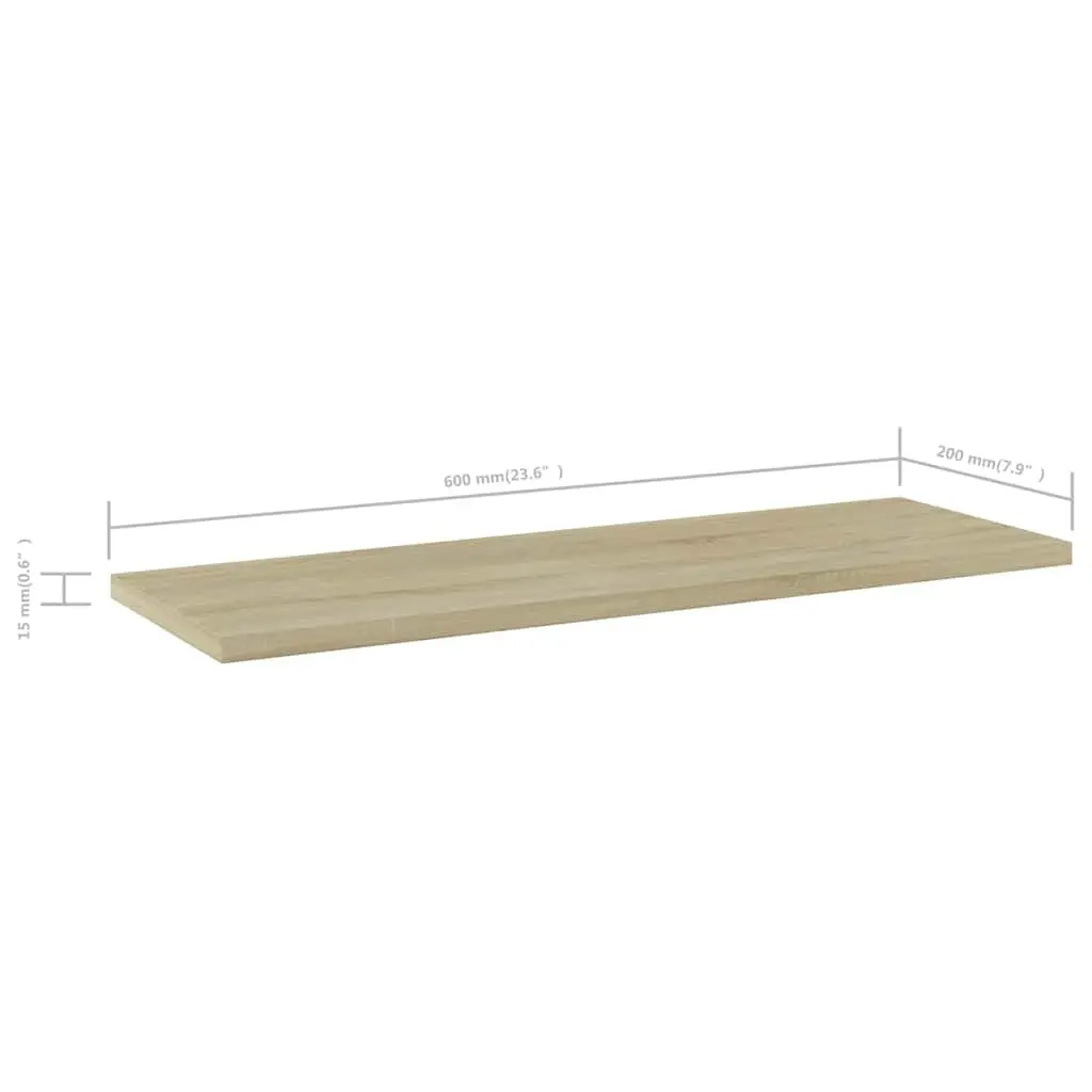 Bookshelf Boards Brown Sonoma Oak 60x20x1.5 cm 4 Piece Storage Shelving Panels Wood