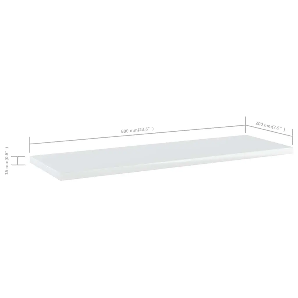 Engineered Wood Bookshelf Boards White 60x20x1.5cm Storage Shelves Set of 4
